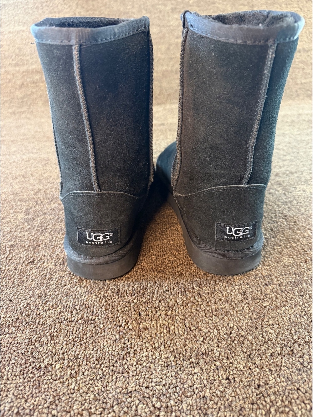 UGG Australia Classic Short Black Suede Boots Womens 9